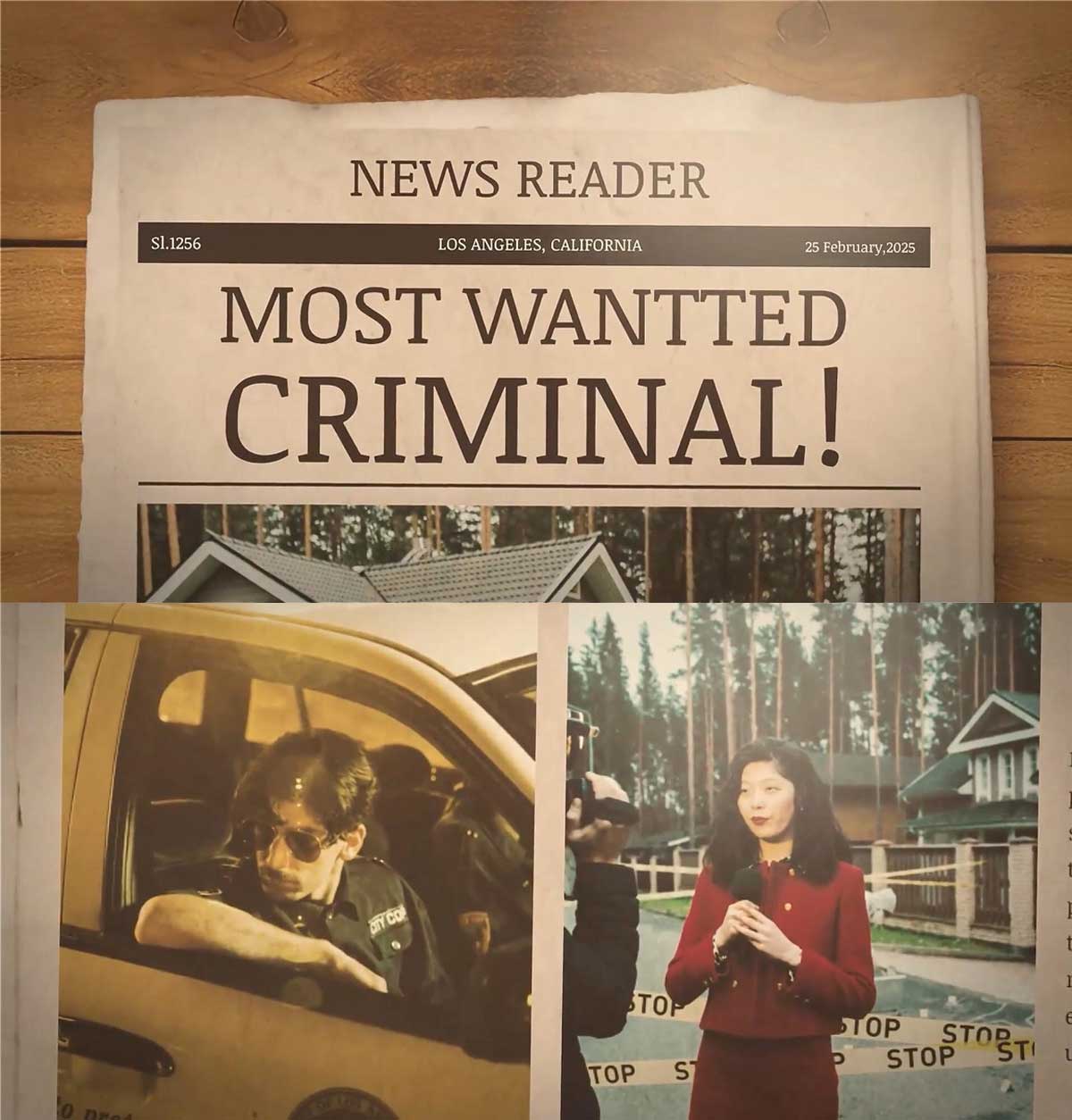 复古真实头版标题文章杂志报纸特写犯罪新闻报道设计排版电影片头AE模板 , 第1张-素材湾丨精选海外优质设计素材资源 复古真实头版标题文章杂志报纸特写犯罪新闻报道设计排版电影片头AE模板 , sucaiwan.com