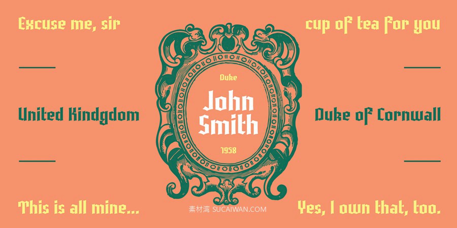 时尚复古哥特式包装网页海报标题徽标logo设计英文字体安装包 Myfonts – Dorat Font , sucaiwan.com