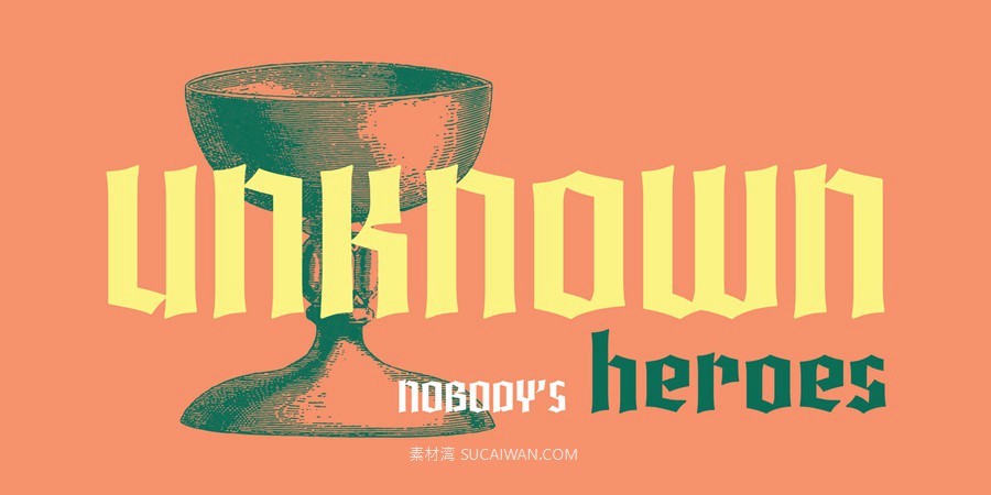 时尚复古哥特式包装网页海报标题徽标logo设计英文字体安装包 Myfonts – Dorat Font , sucaiwan.com