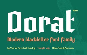 时尚复古哥特式包装网页海报标题徽标logo设计英文字体安装包 Myfonts – Dorat Font