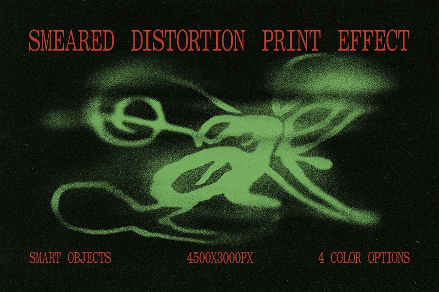 故障扭曲模糊照片效果ps标题文本特效滤镜样机 Smeared Distortion Print Effect , 第1张-素材湾丨精选海外优质设计素材资源 故障扭曲模糊照片效果ps标题文本特效滤镜样机 Smeared Distortion Print Effect , sucaiwan.com