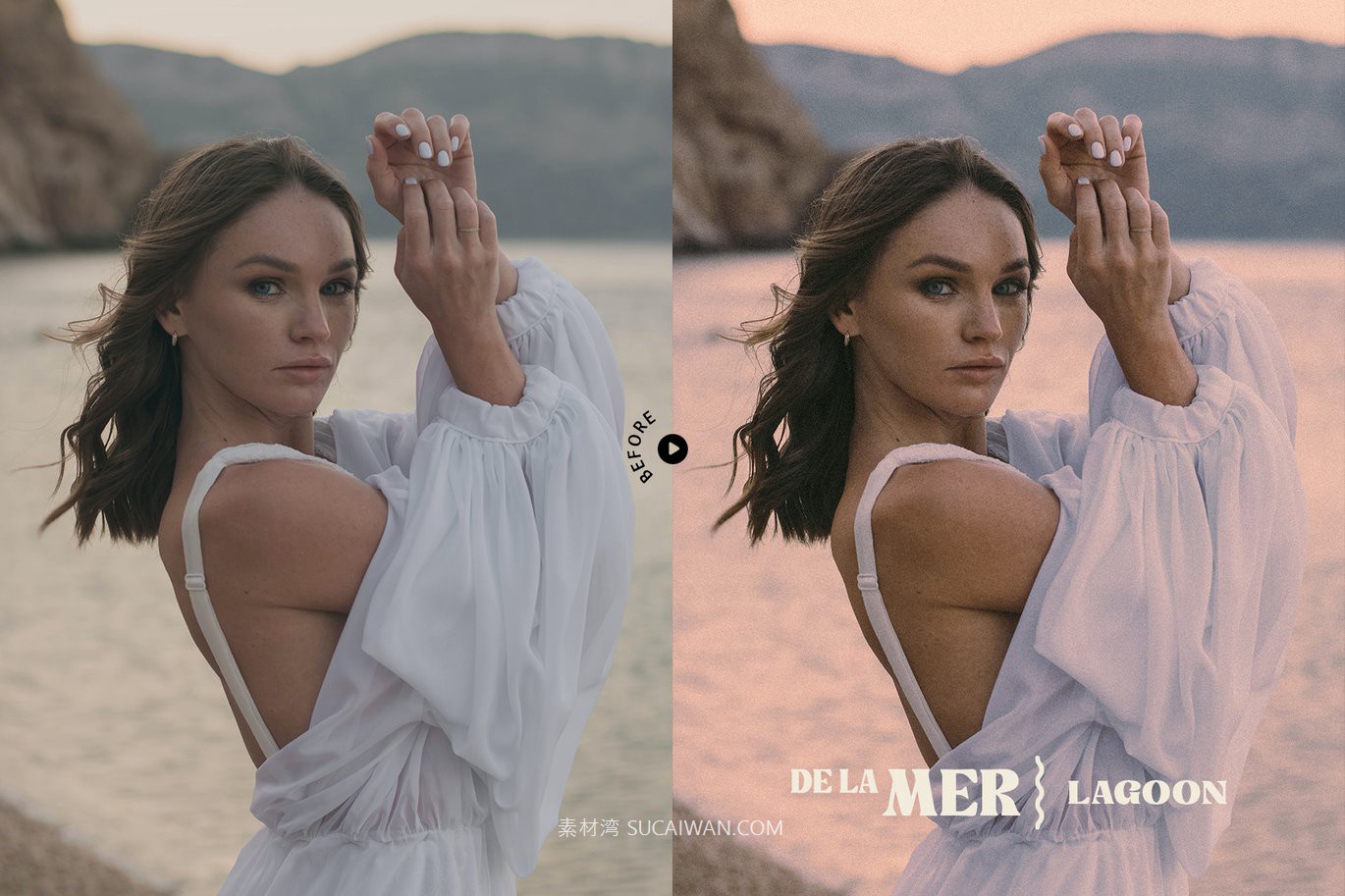 10组时尚复古美学自然冷色调肖像电影照片调色Lightroom预设 De La Mer – Nautical Lightroom Presets , sucaiwan.com