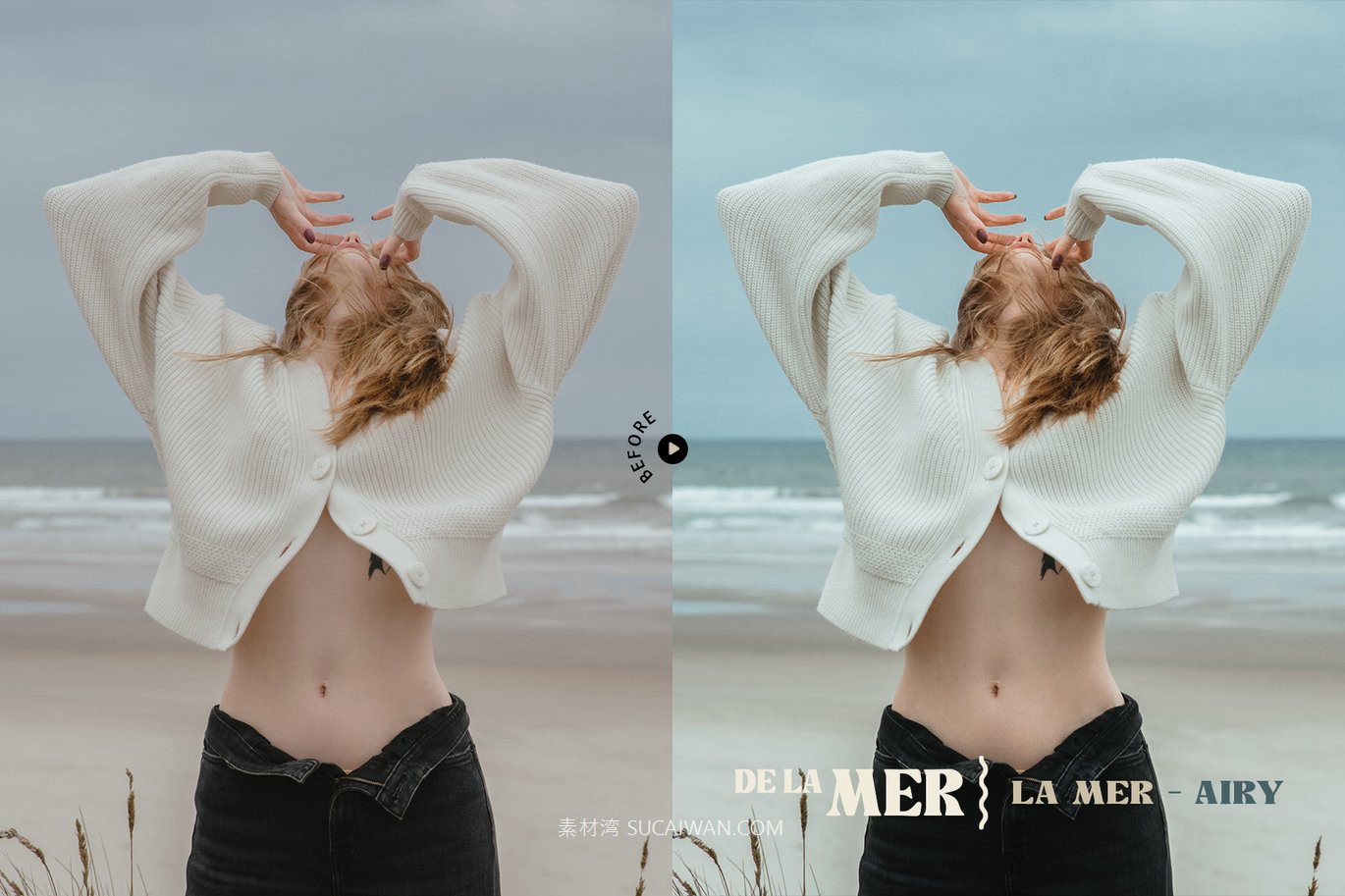10组时尚复古美学自然冷色调肖像电影照片调色Lightroom预设 De La Mer – Nautical Lightroom Presets , sucaiwan.com