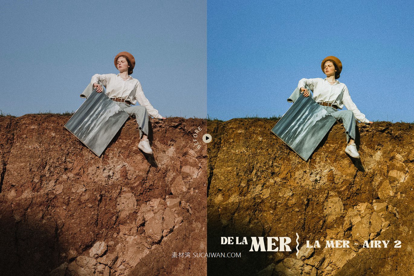 10组时尚复古美学自然冷色调肖像电影照片调色Lightroom预设 De La Mer – Nautical Lightroom Presets , sucaiwan.com