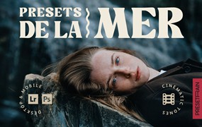 10组时尚复古美学自然冷色调肖像电影照片调色Lightroom预设 De La Mer – Nautical Lightroom Presets