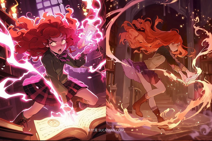 401组Ai人工智能Midjourney生成动漫漫画角色电脑手机壁纸图片/关键词代码咒语素材包 401 Midjourney Prompts for Anime Characters: Vol 3 , sucaiwan.com