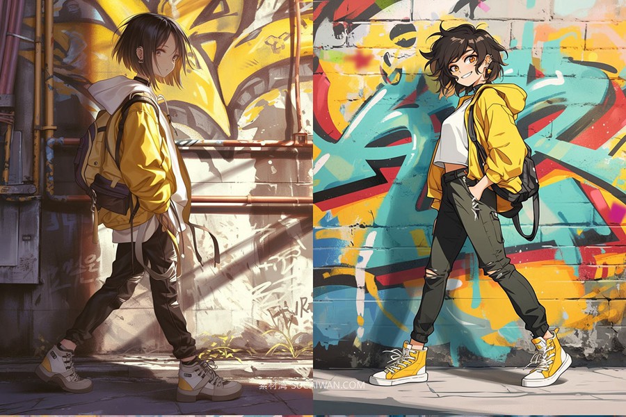 401组Ai人工智能Midjourney生成动漫漫画角色电脑手机壁纸图片/关键词代码咒语素材包 401 Midjourney Prompts for Anime Characters: Vol 3 , sucaiwan.com