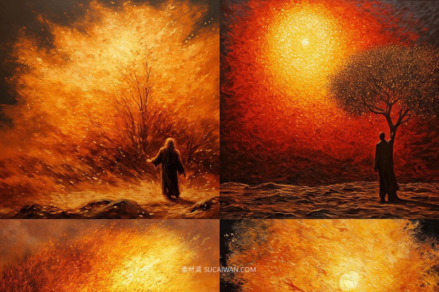 352组Ai智能Midjourney生成基督教元素手机电脑壁纸图片+代码咒语关键词素材 352 Midjourney Prompts for Christianity: Vol2 , sucaiwan.com