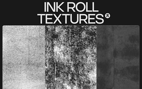 50+款复古黑色粗糙油墨污迹邋遢肌理纹理背景图片设计素材 Doron Supply / Doron Studio – Ink Roll Textures