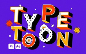 AE插件 70年代复古卡通3D立体彩色标题文本动画特效 Pixflow – TypeToon 3D Animated Typography Plugin