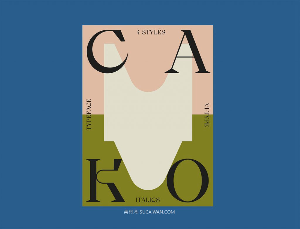 潮流逆反差视觉海报标题logo设计psai英文字体安装包 Cako Font Family 设计素材 sucaiwan.com