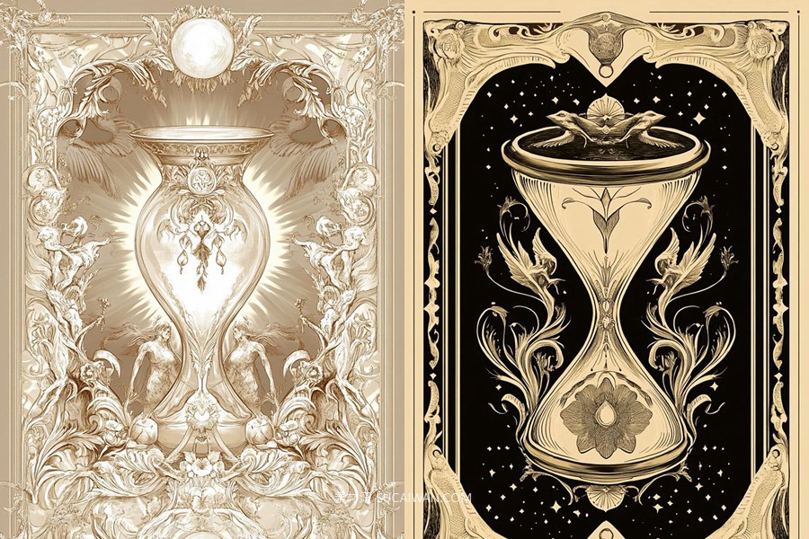 436组Ai智能Midjourney生成塔罗牌卡牌手机电脑壁纸图片+代码咒语关键词素材 436 Ai Art Prompts For Card Art Vol 3 , sucaiwan.com