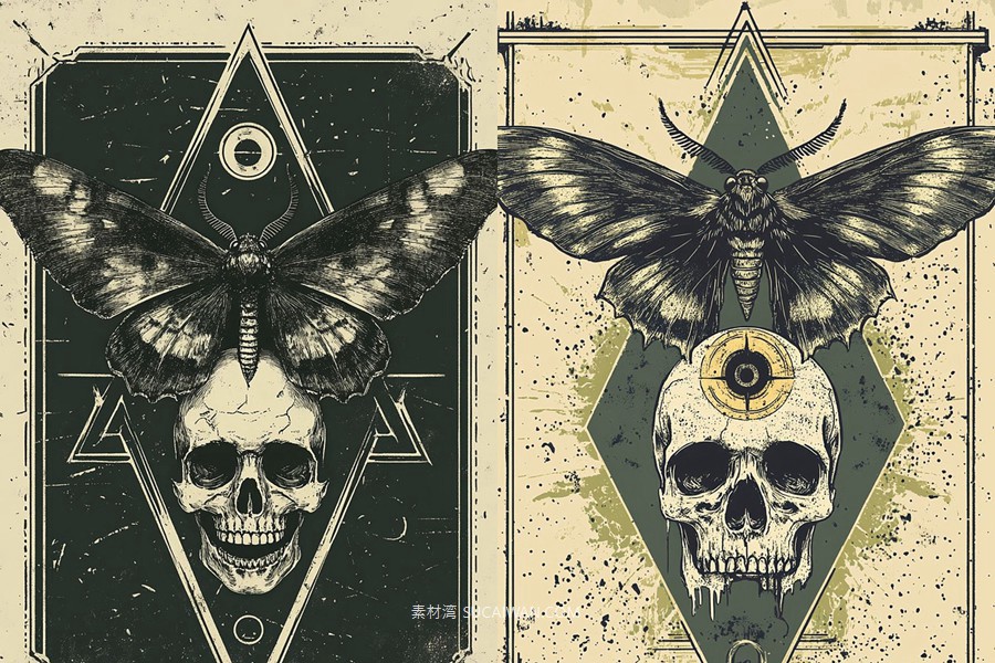 436组Ai智能Midjourney生成塔罗牌卡牌手机电脑壁纸图片+代码咒语关键词素材 436 Ai Art Prompts For Card Art Vol 3 , sucaiwan.com