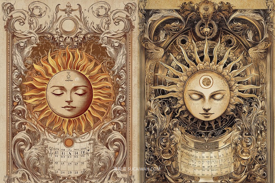 436组Ai智能Midjourney生成塔罗牌卡牌手机电脑壁纸图片+代码咒语关键词素材 436 Ai Art Prompts For Card Art Vol 3 , sucaiwan.com