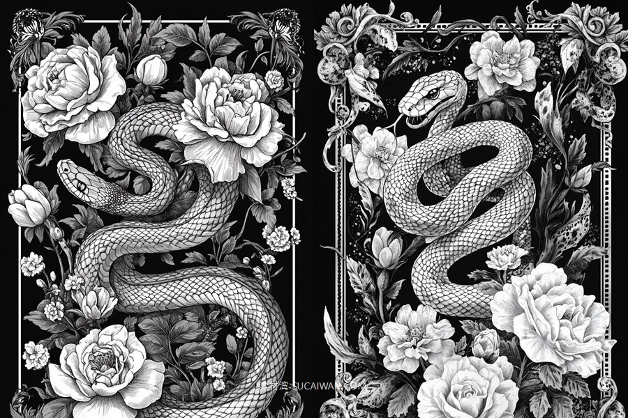 436组Ai智能Midjourney生成塔罗牌卡牌手机电脑壁纸图片+代码咒语关键词素材 436 Ai Art Prompts For Card Art Vol 3 , sucaiwan.com