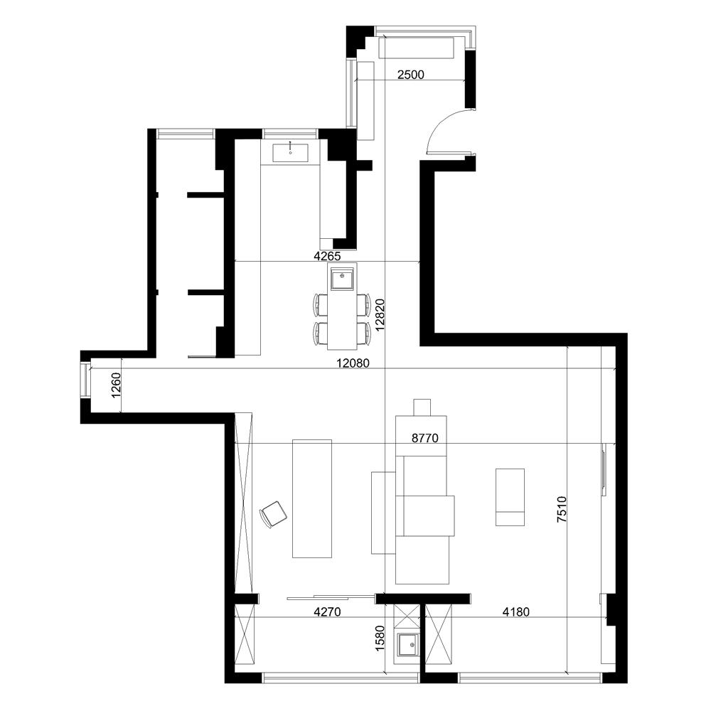 豪宅楼盘别墅室内客厅厨房设计效果图3d Max模型素材 Minimalist living room 8 – 3D Scene , sucaiwan.com