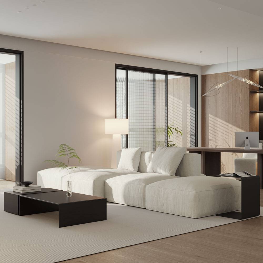 豪宅楼盘别墅室内客厅厨房设计效果图3d Max模型素材 Minimalist living room 8 – 3D Scene , sucaiwan.com