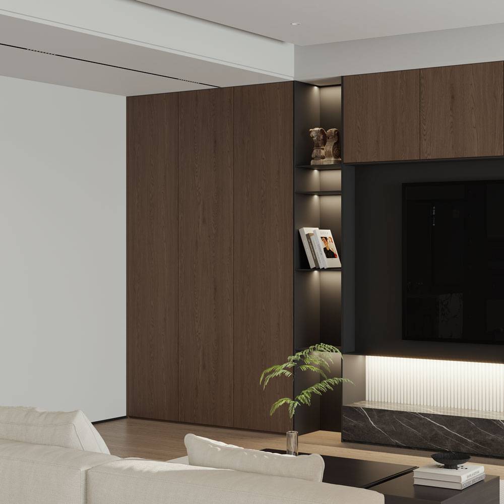 豪宅楼盘别墅室内客厅厨房设计效果图3d Max模型素材 Minimalist living room 8 – 3D Scene , sucaiwan.com
