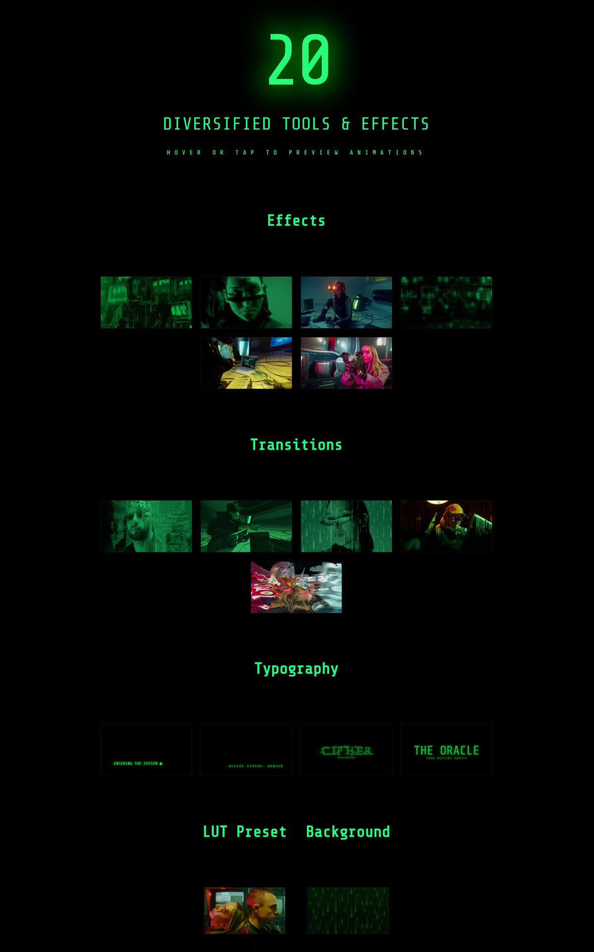 达芬奇/FCPX插件: 科幻电影《黑客帝国》数字代码故障文字标题排版过渡 MotionVFX mMatrix 插件预设 第4张-素材湾丨精选海外优质设计素材资源 达芬奇/FCPX插件: 科幻电影《黑客帝国》数字代码故障文字标题排版过渡 MotionVFX mMatrix 插件预设 sucaiwan.com
