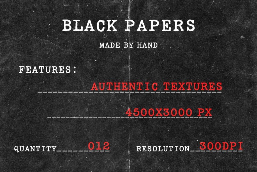 12款黑色褶皱划痕折痕杂点复古美学纸张纹理背景图片设计素材 Authentic Black Paper Overlay Textures , sucaiwan.com