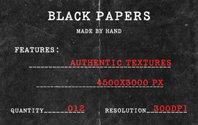 12款黑色褶皱划痕折痕杂点复古美学纸张纹理背景图片设计素材 Authentic Black Paper Overlay Textures