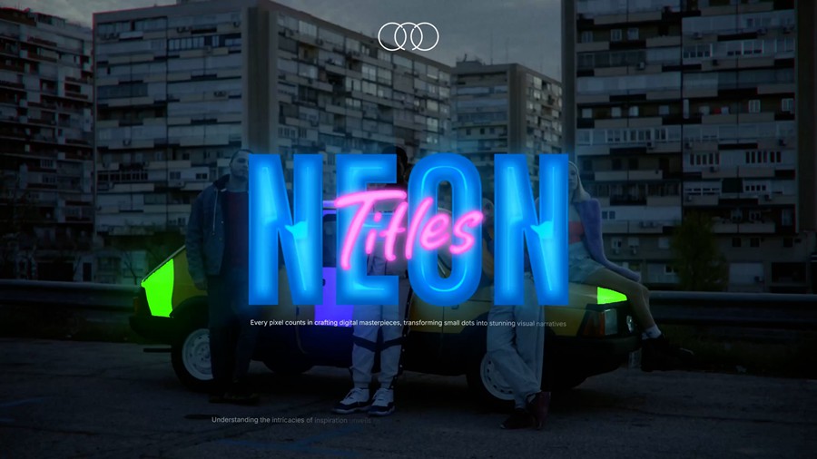 复古时尚电影标题排版动画开场宣传片社交媒体AE模板 Neon Titles , sucaiwan.com