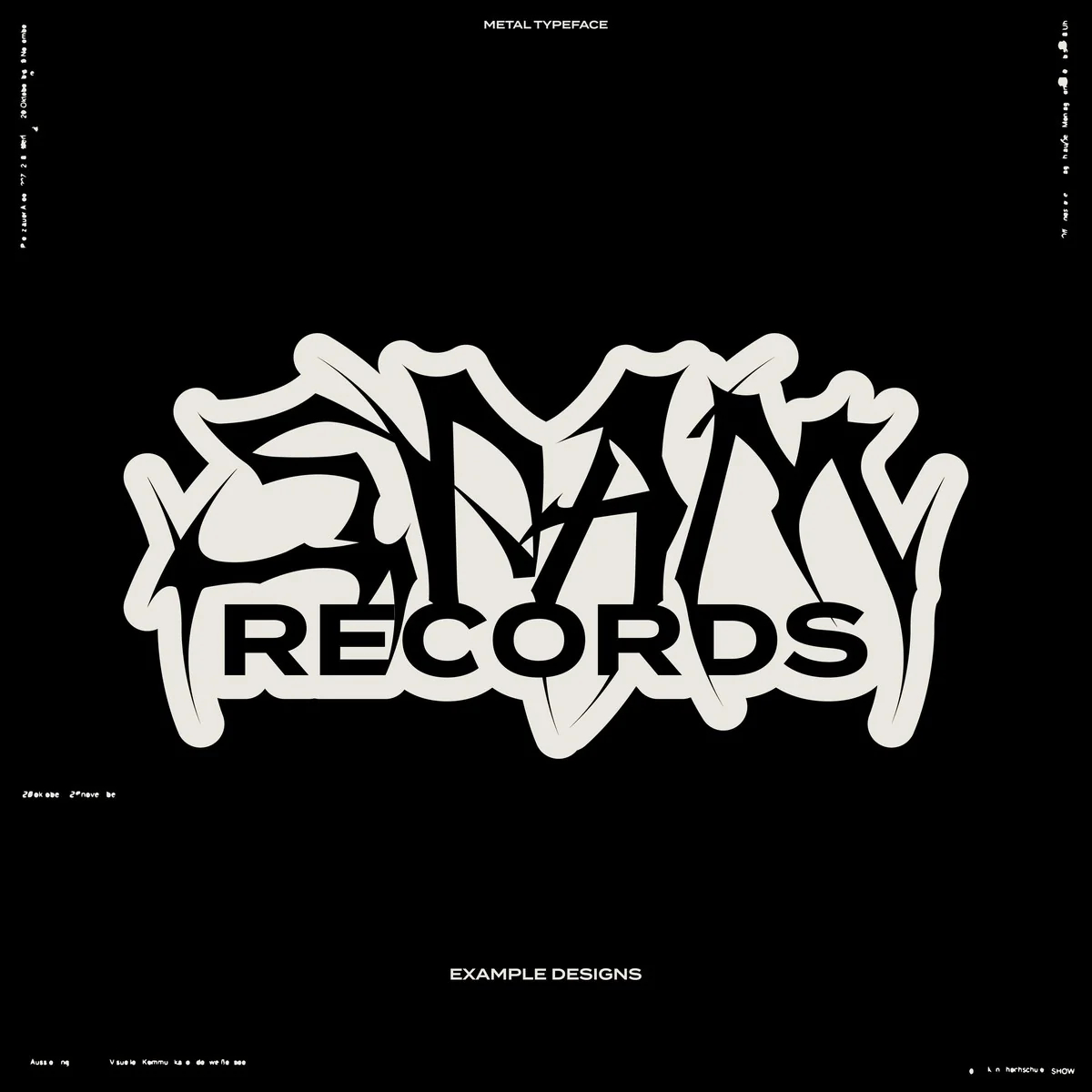 英文字体：科幻未来主义赛博机甲超宽尖锐锋利logo徽标标题排版衬线装饰字体 HVNTER - Metal Typeface , sucaiwan.com