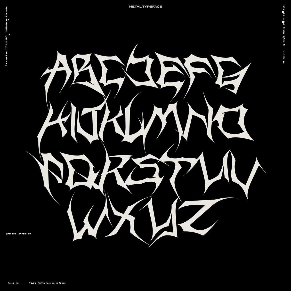 英文字体：科幻未来主义赛博机甲超宽尖锐锋利logo徽标标题排版衬线装饰字体 HVNTER - Metal Typeface , sucaiwan.com