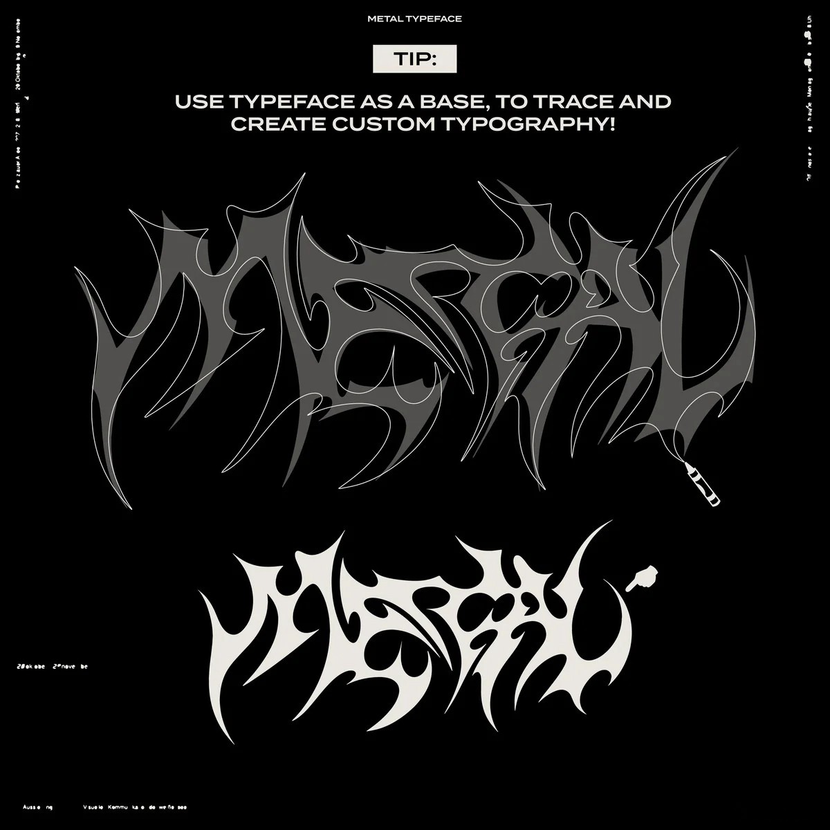 英文字体：科幻未来主义赛博机甲超宽尖锐锋利logo徽标标题排版衬线装饰字体 HVNTER - Metal Typeface , sucaiwan.com