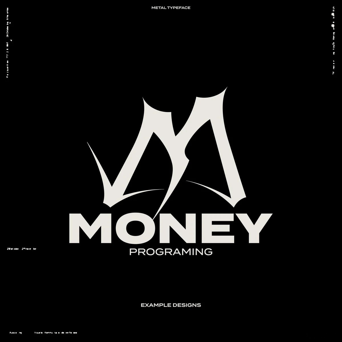 英文字体：科幻未来主义赛博机甲超宽尖锐锋利logo徽标标题排版衬线装饰字体 HVNTER - Metal Typeface , sucaiwan.com