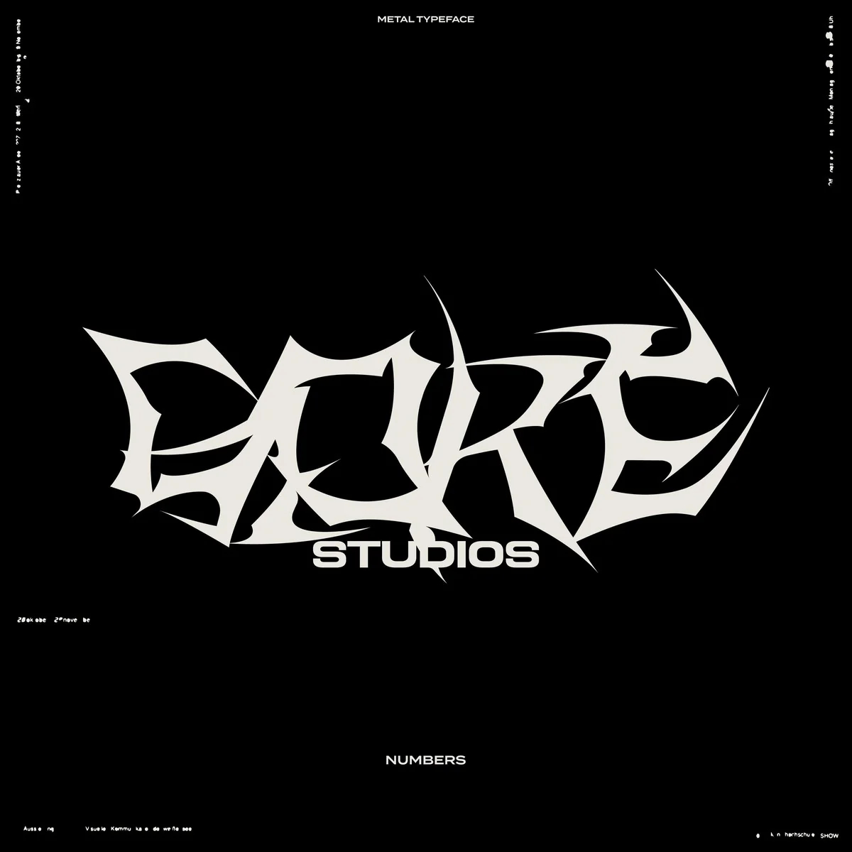 英文字体：科幻未来主义赛博机甲超宽尖锐锋利logo徽标标题排版衬线装饰字体 HVNTER - Metal Typeface , sucaiwan.com