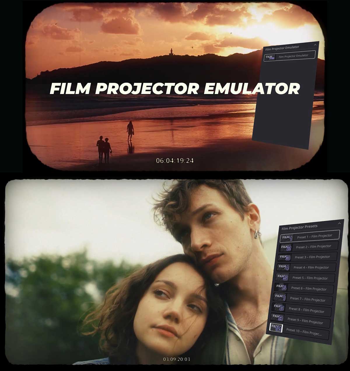 达芬奇预设：复古老式16/35mm胶片电影放映机模拟视觉效果预设 FILM PROJECTOR EMULATOR , sucaiwan.com