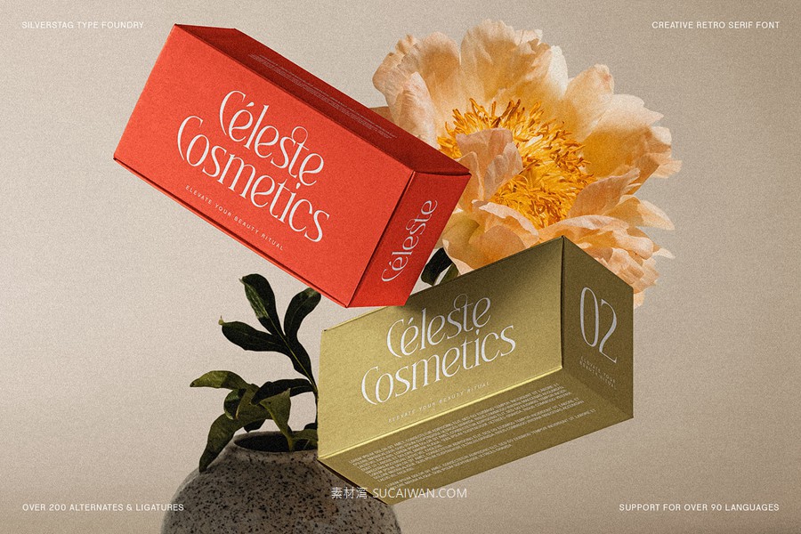 复古风格精致古典美学艺术衬线连字标题logo排版装饰字体 SLTF Rogue Rebellion - Ligature Serif Font , sucaiwan.com