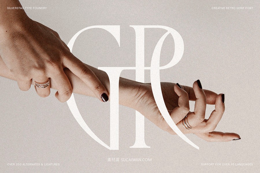 复古风格精致古典美学艺术衬线连字标题logo排版装饰字体 SLTF Rogue Rebellion - Ligature Serif Font , sucaiwan.com