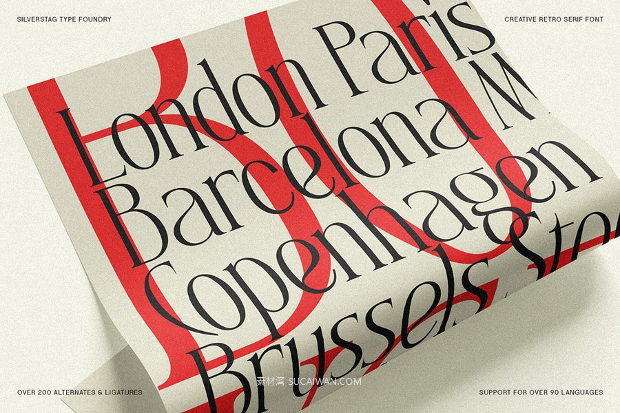 复古风格精致古典美学艺术衬线连字标题logo排版装饰字体 SLTF Rogue Rebellion - Ligature Serif Font , sucaiwan.com