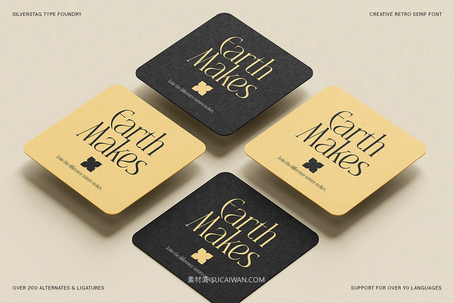 复古风格精致古典美学艺术衬线连字标题logo排版装饰字体 SLTF Rogue Rebellion - Ligature Serif Font , sucaiwan.com