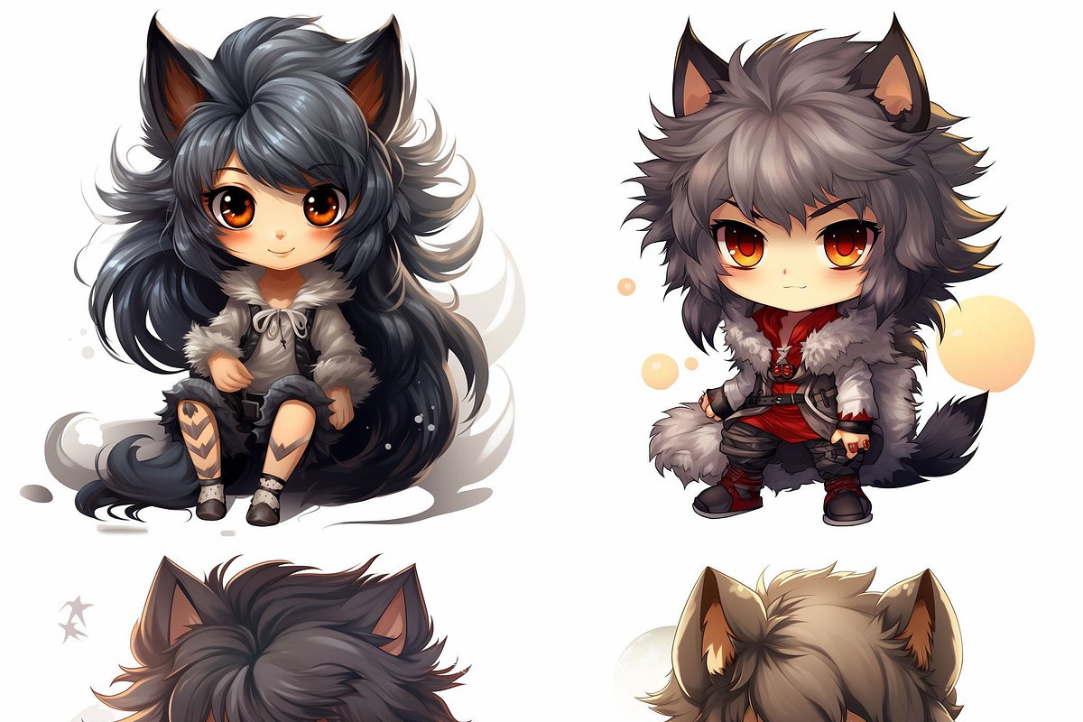 396款Ai智能Midjourney生成可爱卡通小娃娃手机电脑壁纸图片+代码咒语关键词素材 396 Midjourney Prompts for Little Dolls , sucaiwan.com