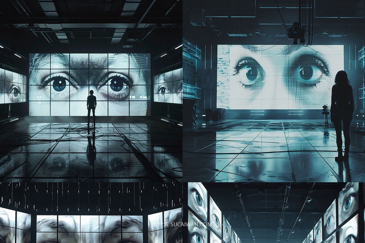 439组Ai智能Midjourney生成科幻赛博朋克风格手机电脑壁纸图片+代码咒语关键词素材 439 Midjourney Prompts for Dark Sci-fi: Vol 4 , sucaiwan.com