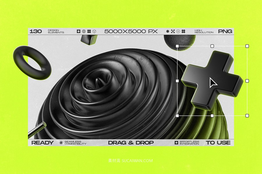 130款未来科幻3D立体抽象几何图形视觉海报png免抠背景图设计素材 130 Black 3D Elements Collection Vol.1 by Samolevsky , 第10张-素材湾丨精选海外优质设计素材资源 130款未来科幻3D立体抽象几何图形视觉海报png免抠背景图设计素材 130 Black 3D Elements Collection Vol.1 by Samolevsky , sucaiwan.com