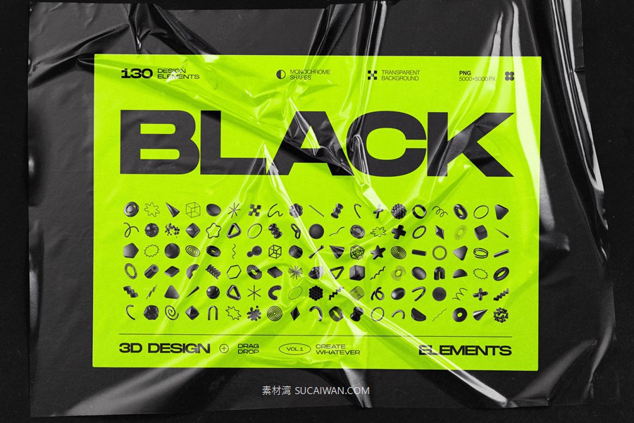 130款未来科幻3D立体抽象几何图形视觉海报png免抠背景图设计素材 130 Black 3D Elements Collection Vol.1 by Samolevsky , 第21张-素材湾丨精选海外优质设计素材资源 130款未来科幻3D立体抽象几何图形视觉海报png免抠背景图设计素材 130 Black 3D Elements Collection Vol.1 by Samolevsky , sucaiwan.com