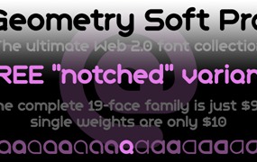 圆润纯几何风logo海报标题设计psai英文字体安装包 Myfonts – Geometry Soft Pro Family