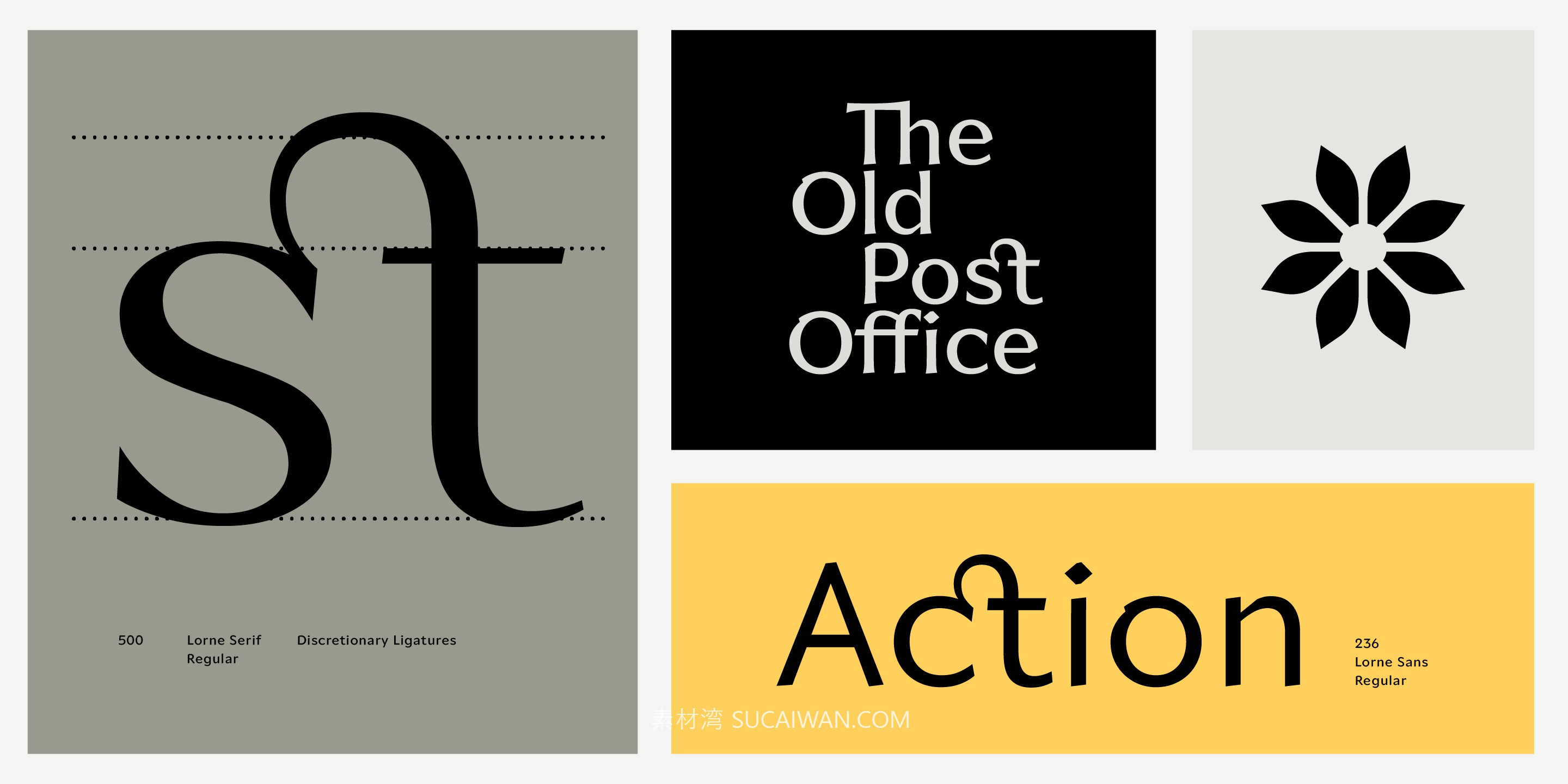 经典优雅女性化视觉海报标题标签品牌Logo设计衬线英文字体安装包 MyFonts – Lorne Font Family 设计素材 sucaiwan.com