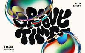 失真扭曲斑点效果ps标题文本特效滤镜样机 Color Blob Distort Text & Logo Effect