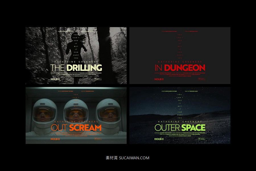 12款电影电视剧预告片海报psd分层源文件模版 Film Titles Collection , 第28张-素材湾丨精选海外优质设计素材资源 12款电影电视剧预告片海报psd分层源文件模版 Film Titles Collection , sucaiwan.com