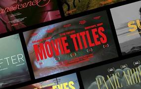 12款电影电视剧预告片海报psd分层源文件模版 Film Titles Collection
