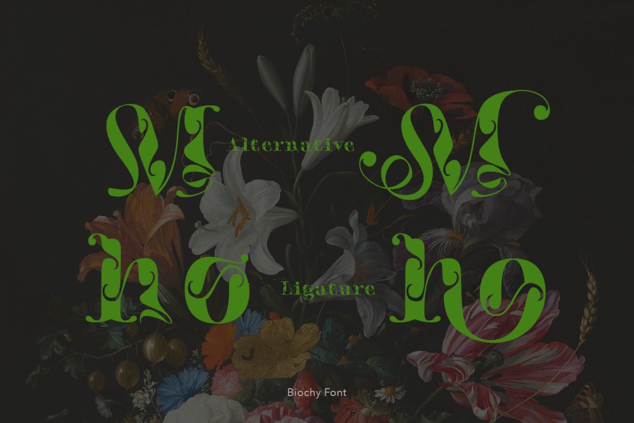 时尚奢华海报婚礼徽标设计衬线英文字体安装包 Biochy Luxury Serif 设计素材 sucaiwan.com