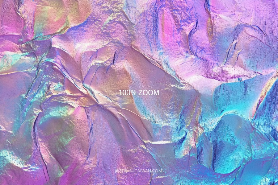 超现实褶皱全息渐变褶皱金属铂纸jpg/psd格式背景图片设计素材 Holo Foil Textures , sucaiwan.com