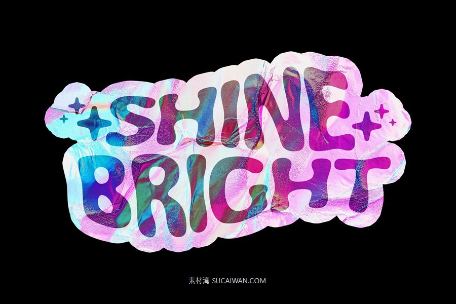 超现实褶皱全息渐变褶皱金属铂纸jpg/psd格式背景图片设计素材 Holo Foil Textures , sucaiwan.com