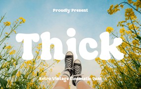 现代复古电影海报品牌徽标设计衬线英文字体安装包 Thick – Retro Vintage Cinematic Font