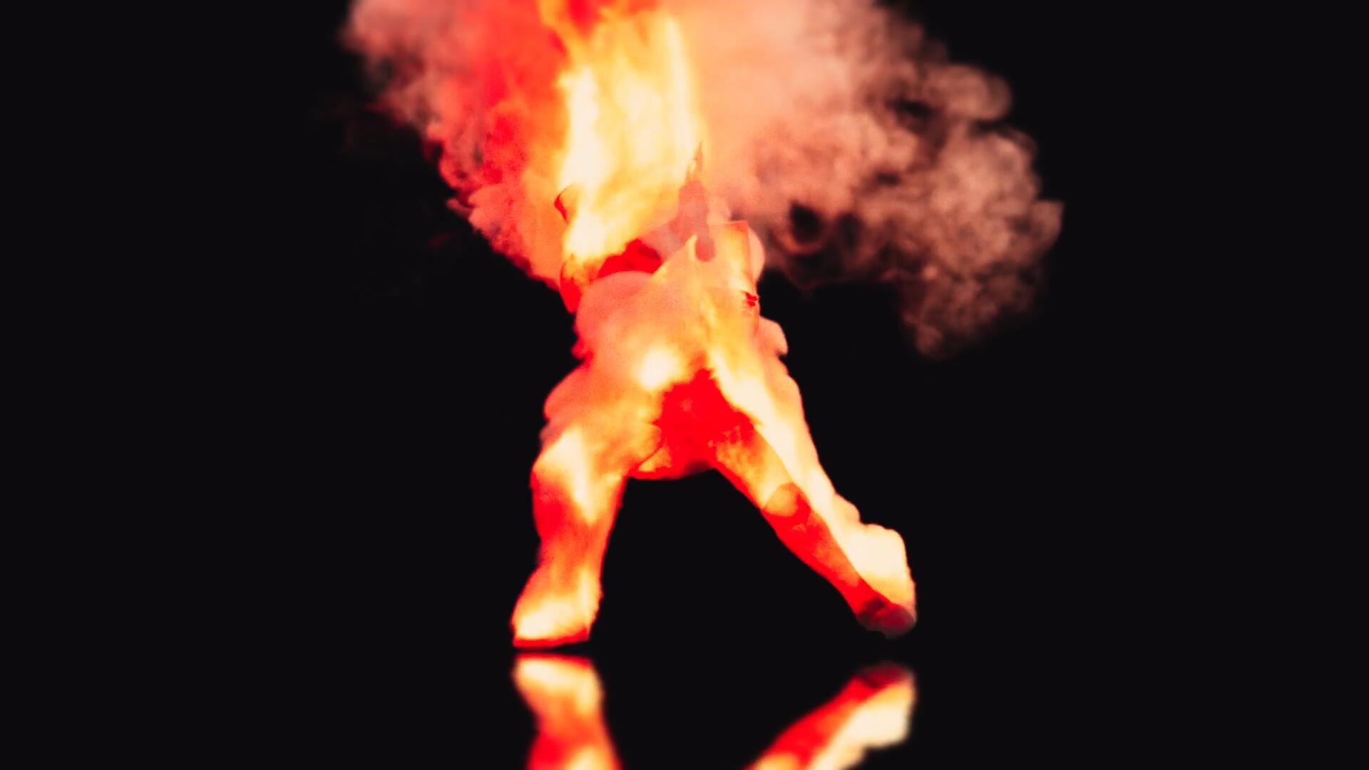 AE模板：史诗级火焰燃烧人物消失LOGO展示 , sucaiwan.com